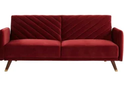 Driezitsbedbank Van Fluweel Joris - Rood-Vente-unique Sale