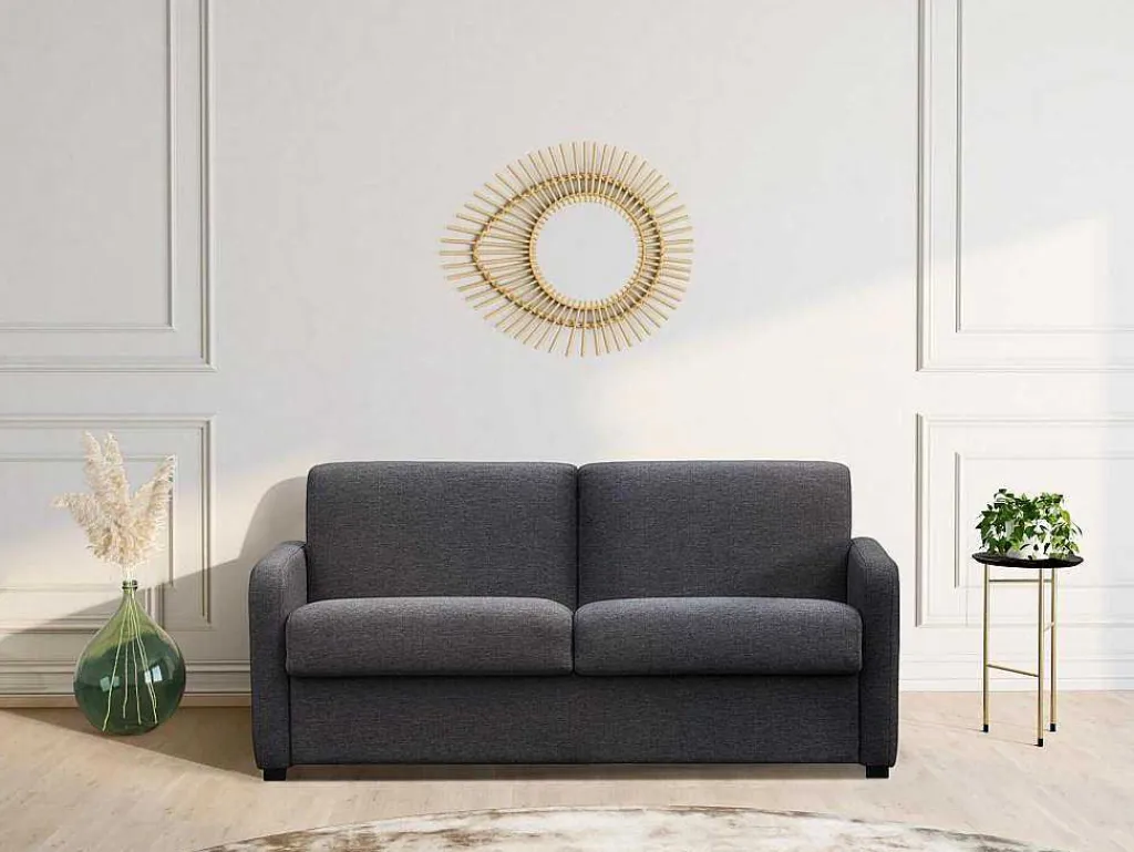Driezits-Expressbedbank Van Stof Tomaka - Antraciet-Vente-unique Outlet
