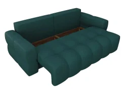 Driezitsslaapbank Van Blauwgroene Bouclestof Issoro-Vente-unique Discount