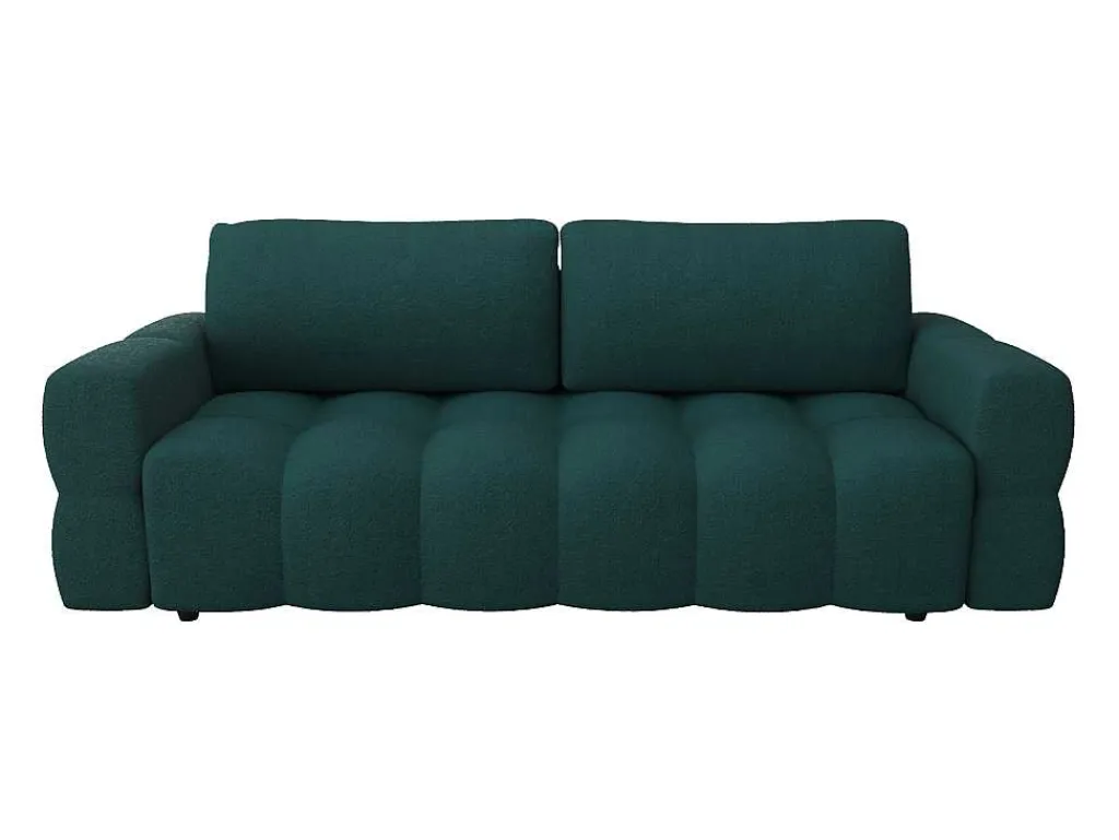 Driezitsslaapbank Van Blauwgroene Bouclestof Issoro-Vente-unique Discount