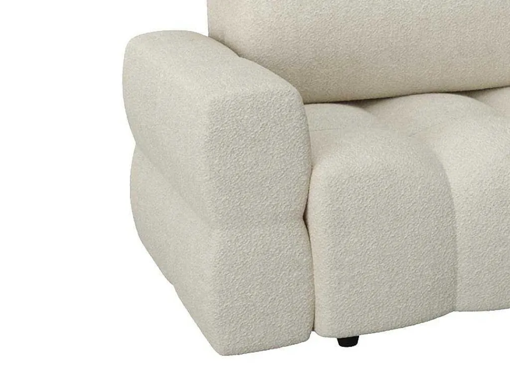 Driezitsslaapbank Van Cremekleurige Bouclestof Issoro-Vente-unique Online