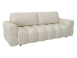 Driezitsslaapbank Van Cremekleurige Bouclestof Issoro-Vente-unique Online