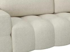 Driezitsslaapbank Van Cremekleurige Bouclestof Issoro-Vente-unique Online