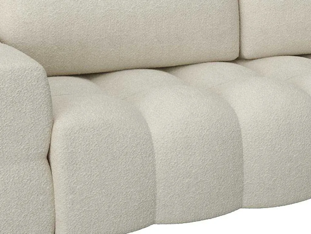 Driezitsslaapbank Van Cremekleurige Bouclestof Issoro-Vente-unique Online