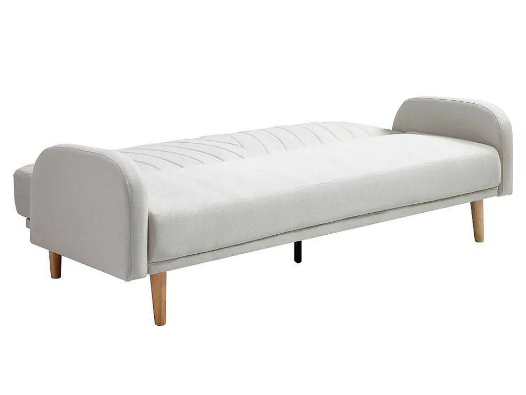Driezitsslaapbank Van Cremekleurige Stof Venafra-Vente-unique Clearance