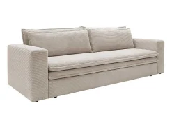 Driezitsslaapbank Van Cremewit Ribfluweel Tilia.-Vente-unique Clearance