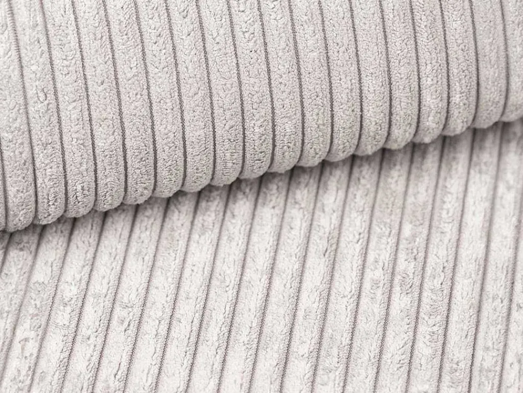Driezitsslaapbank Van Cremewit Ribfluweel Tilia.-Vente-unique Clearance