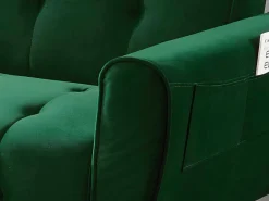 Driezits-Slaapbank Van Fluweel Polani - Nachtblauw-Vente-unique Hot