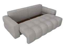 Driezitsslaapbank Van Lichtgrijze Bouclestof Issoro-Vente-unique Outlet