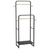 Dubbele Kledingrek Selin - L65 Cm - Zwart Metaal En Beukenhout-Vente-unique Clearance