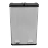 Dubbele Pedaalemmer 60 L - Zilver-Monstershop