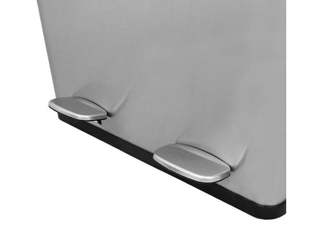 Dubbele Pedaalemmer 60 L - Zilver-Monstershop