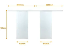 Dubbele Schuifdeur In Opbouw - H205 X L166 Cm - Gehard Glas - Alina-Vente-unique Online