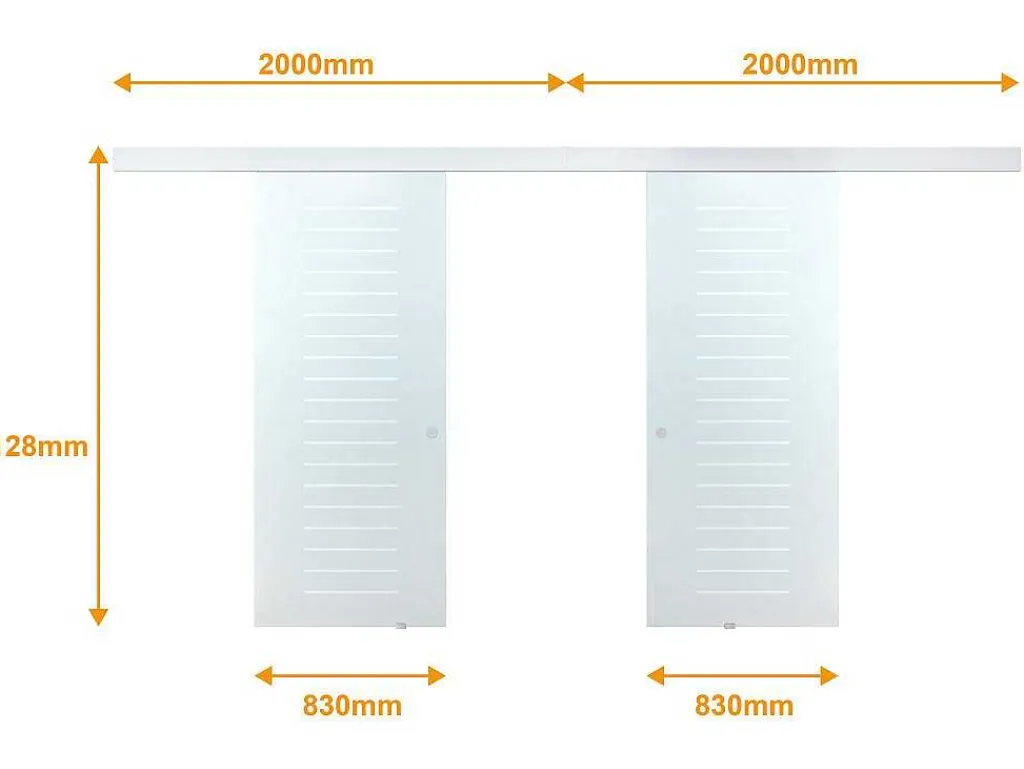 Dubbelwandige Schuifdeur - H205 X L166Cm - Gehard Glas - Astana-Vente-unique Discount