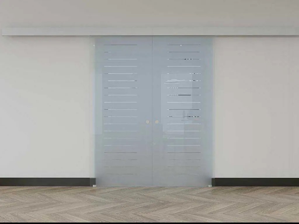 Dubbelwandige Schuifdeur - H205 X L166Cm - Gehard Glas - Astana-Vente-unique Discount