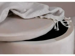 Dunken Poef, Hocker Met Opbergruimte O51Cm Velours Beige.-Venture Home Clearance