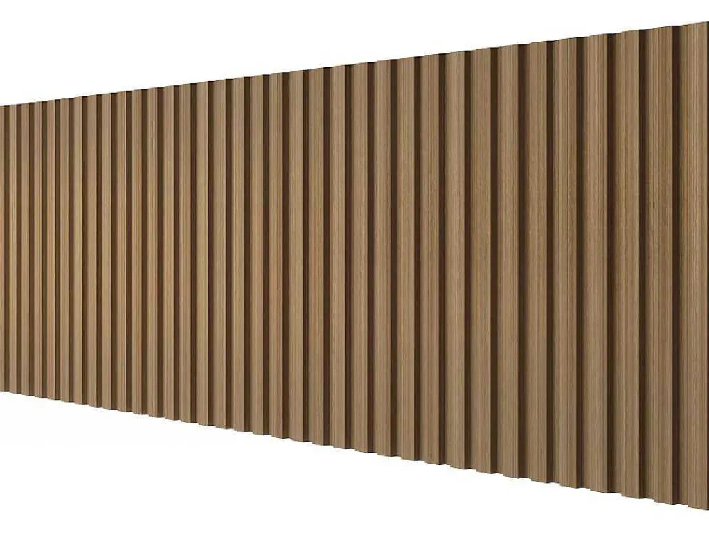 3D-Wandpaneel - 3,71 M - Natuurlijke Houtkleur - Set Van 8 - Tatiana-Vente-unique Clearance