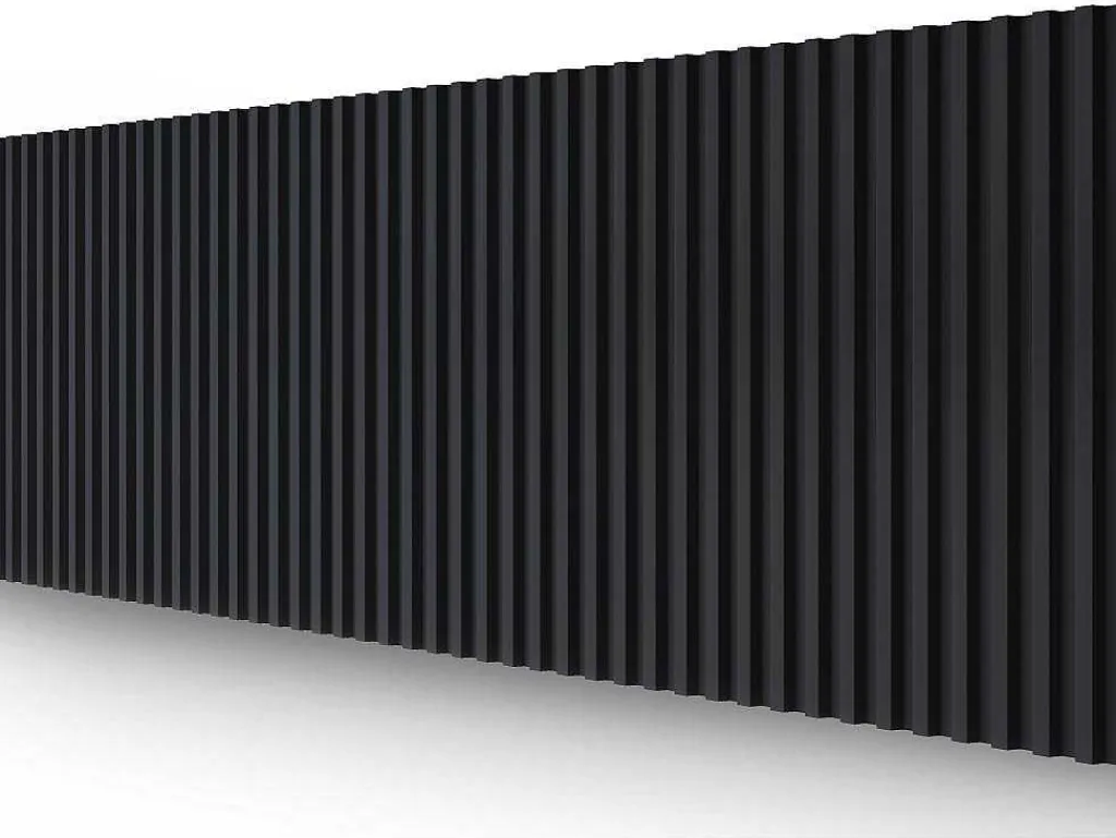 3D-Wandpaneel - 2,83 M - Zwart - Set Van 8 - Clinton-Vente-unique