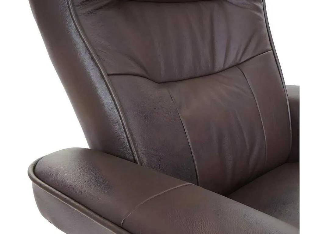 Edmonton Fauteuil Met Kruk, Bruin, Naturel Bruin-Vente-unique Hot