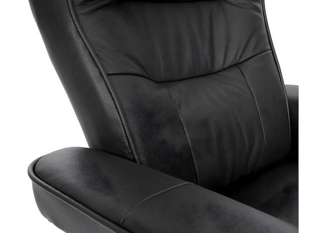 Edmonton Fauteuil Met Kruk, Zwart, Honingkleurig-Vente-unique Discount