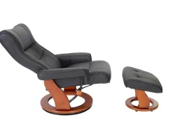 Edmonton Fauteuil Met Kruk, Zwart, Honingkleurig-Vente-unique Discount