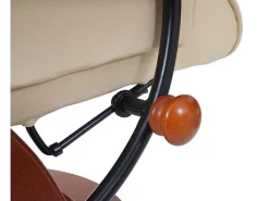 Edmonton Fauteuil Met Kruk, Creme, Honingkleurig-Vente-unique