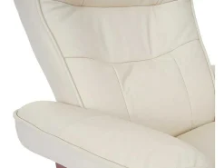 Edmonton Fauteuil Met Kruk, Creme, Honingkleurig-Vente-unique