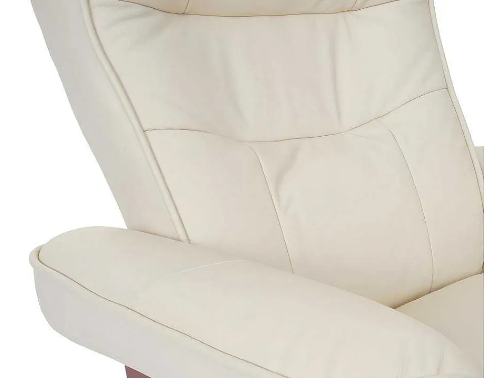Edmonton Fauteuil Met Kruk, Creme, Honingkleurig-Vente-unique
