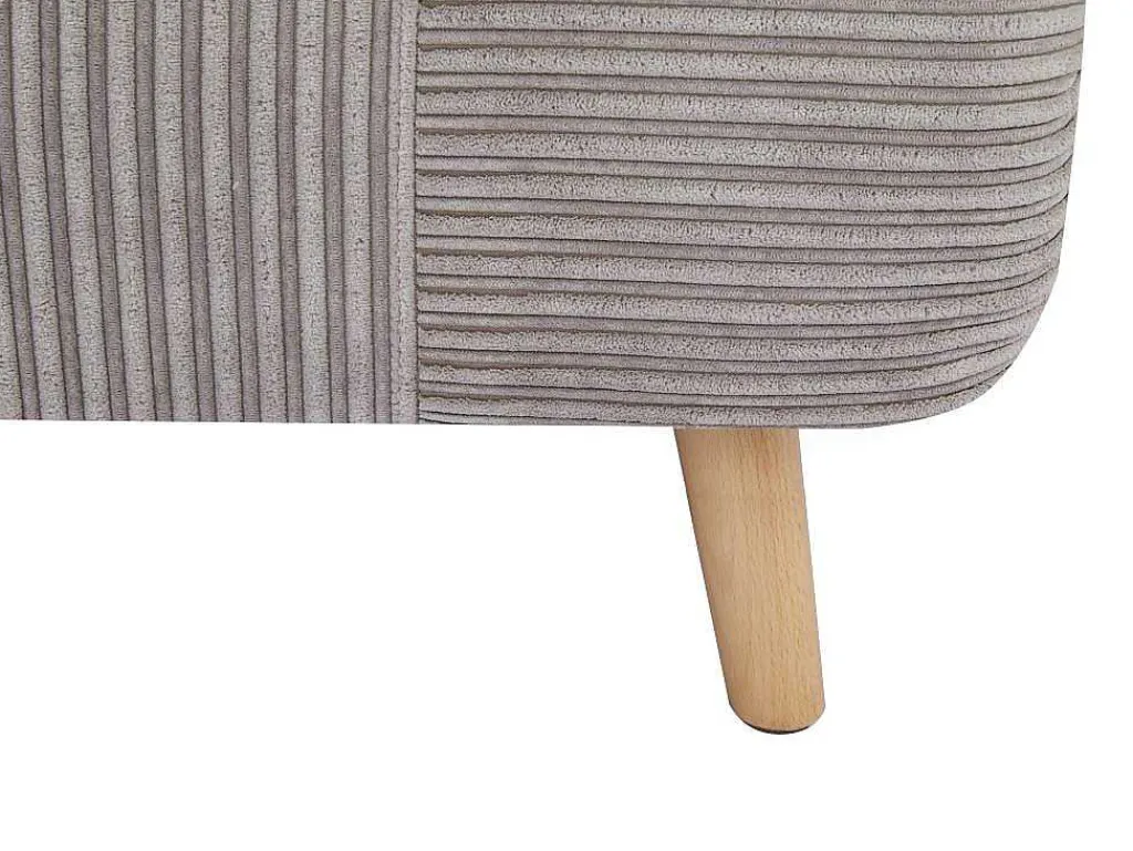 Eenpersoons Slaapbank Van Fluweel Ribstof Palula - Lichtgrijs-Vente-unique Outlet