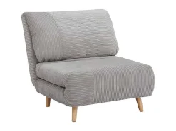 Eenpersoons Slaapbank Van Fluweel Ribstof Palula - Lichtgrijs-Vente-unique Outlet
