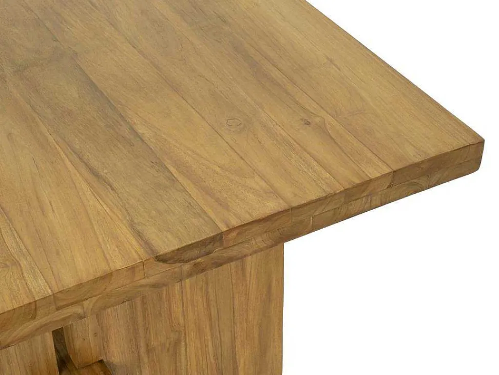 Eettafel 8 Plaatsen Van Teakhout - Kleur: Naturel - Lenida-Vente-unique Online