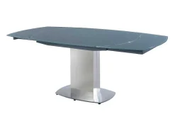 Eettafel Talicia Uitschuifbaar Van Gehard Glas En Metaal - 6 Tot 8 Personen - Grijs-Vente-unique New