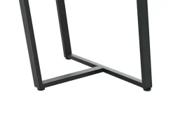 Eettafel 140X80 Cm - Metalen Structuur - Marmerpatroon Fineer - Wit & Zwart-ModernLuxe New