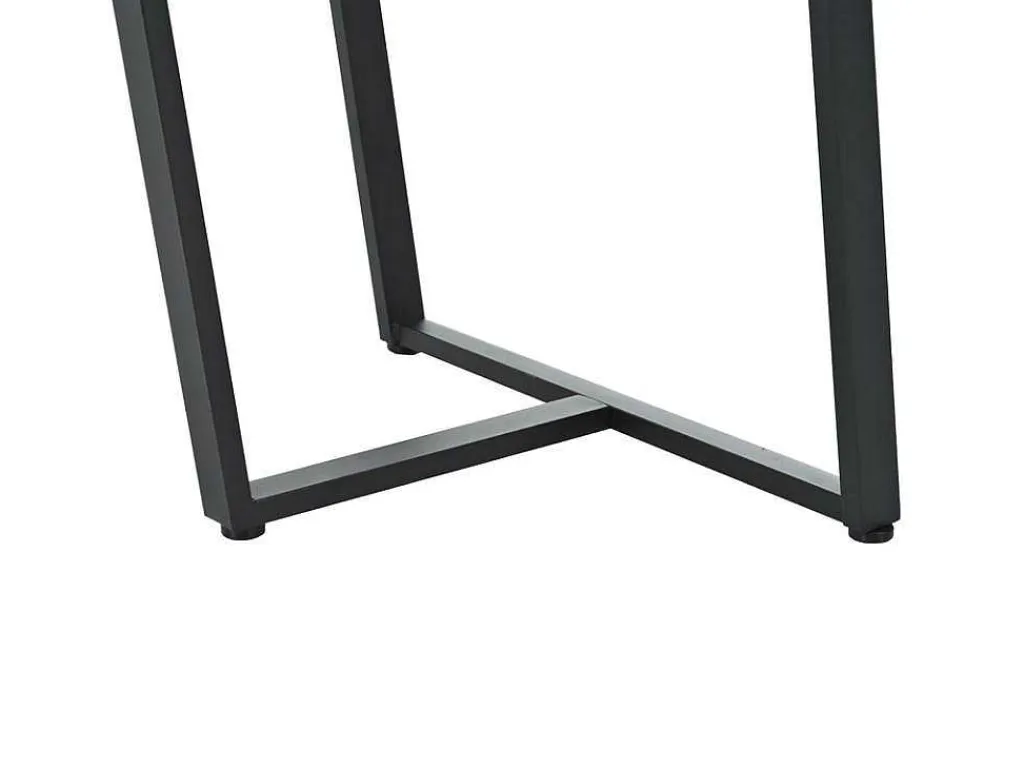 Eettafel 140X80 Cm - Metalen Structuur - Marmerpatroon Fineer - Wit & Zwart-ModernLuxe New