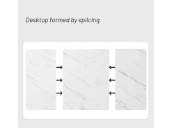 Eettafel 140X80 Cm - Metalen Structuur - Marmerpatroon Fineer - Wit & Goud-ModernLuxe Discount