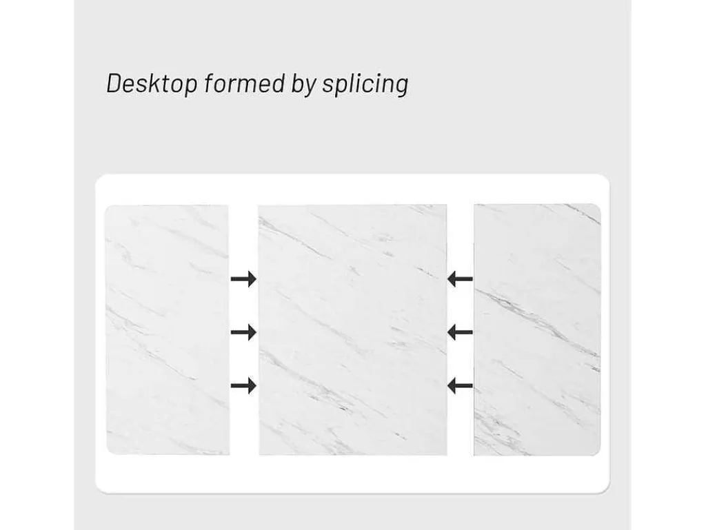 Eettafel 140X80 Cm - Metalen Structuur - Marmerpatroon Fineer - Wit & Goud-ModernLuxe Discount