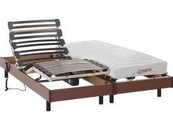 Elektrisch Relaxbed Met Matras Met Latex-Instap Tyndare Van - Kersenhout - 2 X 80 X 200 Cm-DREAMEA Discount