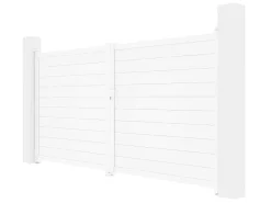 Elektrische Draaipoort Van Aluminium L355 X H181 Cm Wit - Nazario-EXPERTLAND Discount