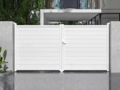 Elektrische Draaipoort Van Aluminium L355 X H181 Cm Wit - Nazario-EXPERTLAND Discount