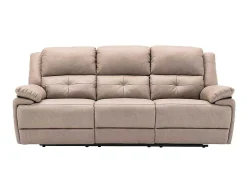 Elektrische Driezits Relaxbank Van Stof - Taupe - Dolene-Vente-unique