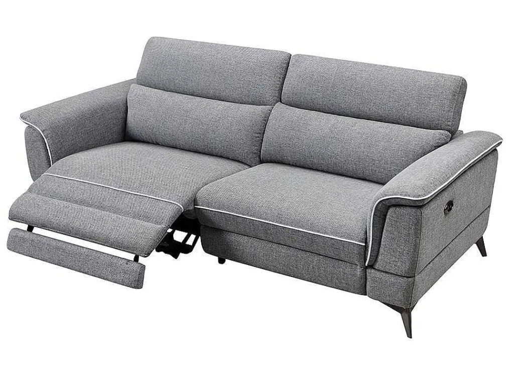 Elektrische Driezits Relaxbank Macari - Stof - Grijs-Vente-unique Hot
