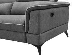 Elektrische Driezits Relaxbank Macari - Stof - Grijs-Vente-unique Hot