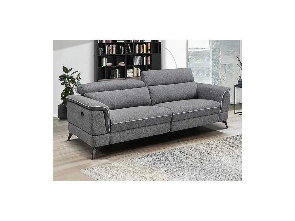 Elektrische Driezits Relaxbank Macari - Stof - Grijs-Vente-unique Hot