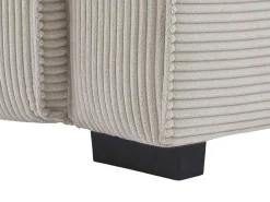 Elektrische Driezits-Relaxhoekbank Van Lichtgrijs Ribfluweel Amelio-Vente-unique Clearance
