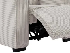 Elektrische Driezits-Relaxhoekbank Van Lichtgrijs Ribfluweel Amelio-Vente-unique Clearance