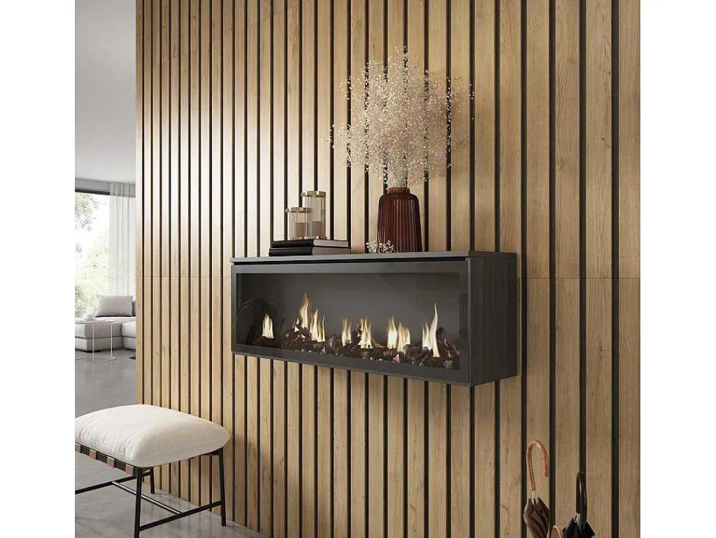 Elektrische Haard Led , 107X38X25Cm, Woonkamer - Eetkamer, Elektrische Haard, Zwart-Skraut Home Sale