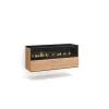 Elektrische Haard Led , 102X45X35Cm, 1 Opening, 1 Deur, Elektrische Haard, Hangend, Eiken/Zwart-Skraut Home Clearance