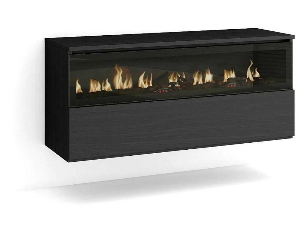 Elektrische Haard Led , 102X45X35Cm, 1 Opening, 1 Deur, Elektrische Haard, Hangend, Zwart-Skraut Home Sale