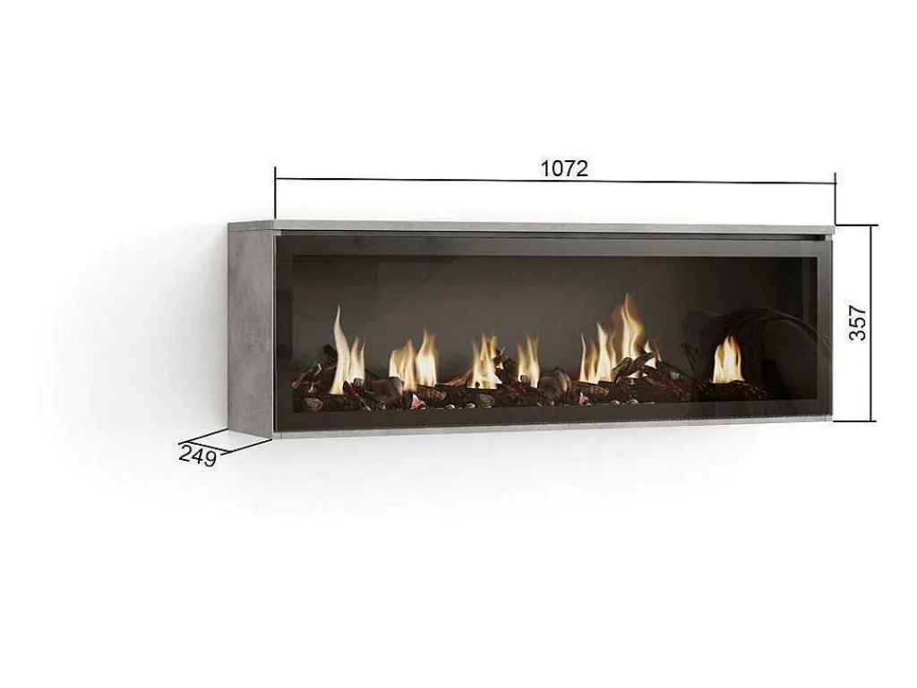 Elektrische Haard Led , 107X38X25Cm, Woonkamer - Eetkamer, Elektrische Haard, Cement-Skraut Home Online