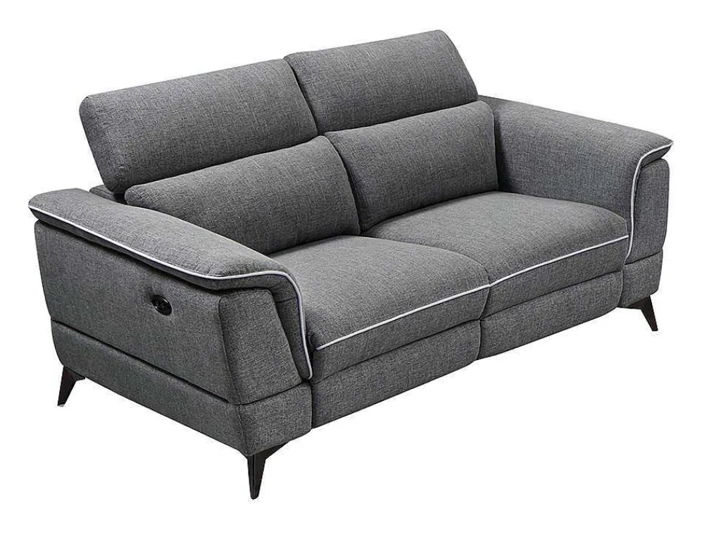 Elektrische Relaxbankstel 3+2 Macari - Stof - Grijs-Vente-unique Hot